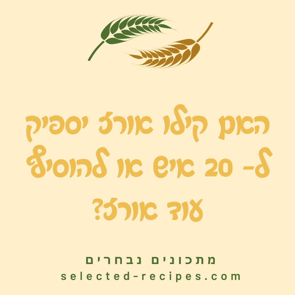 האם קילו אורז יספיק ל- 20 איש או להוסיף עוד אורז