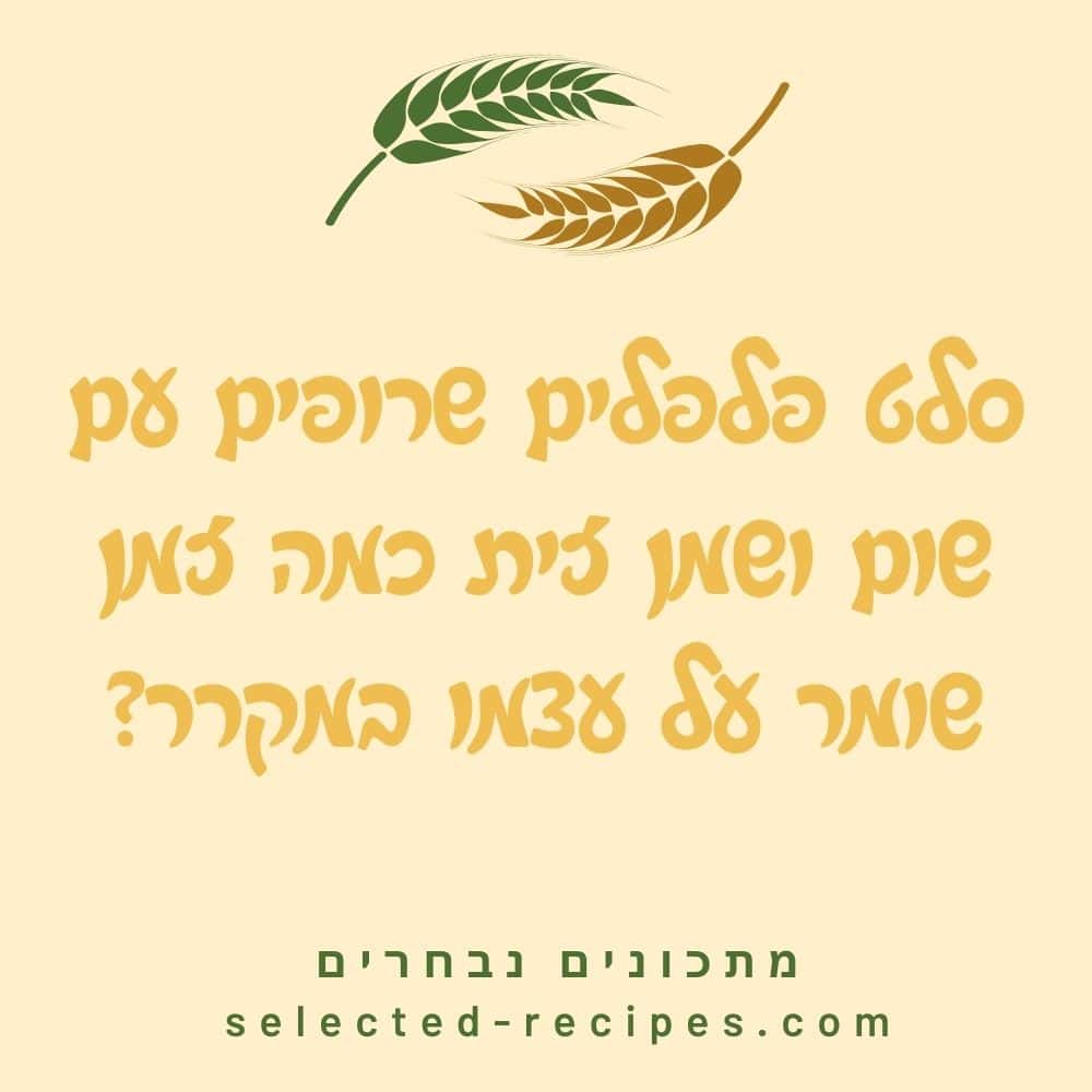 סלט פלפלים שרופים עם שום ושמן זית כמה זמן שומר על עצמו במקרר